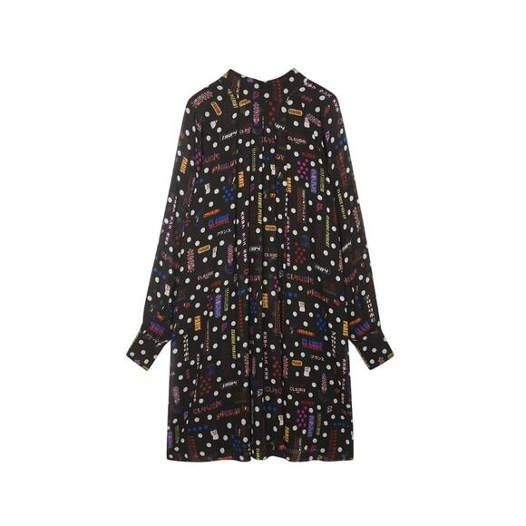 Claudie Pierlot Reisis Printed Sheer Dress Size 40 - Picture 1 of 13